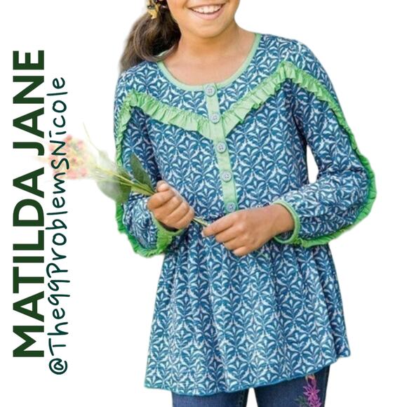 Matilda Jane Blue and Green Girls Tunic - Picture 1 of 7